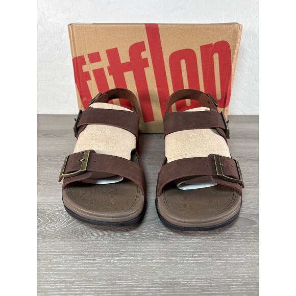 Fitflop Gogh Moc Men’s Buckle Leather Back Strap Sandals Size 12.5 EU 46- NIB‎ main image 7